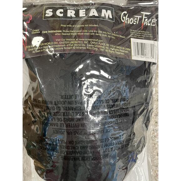 Vintage 1997 Scream Ghost Face Child Costume Fits Up to Sz 12 Fun World Easter - Picture 8 of 8